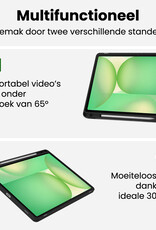 BASEY. BASEY. Samsung Galaxy Tab S10 FE Plus Hoesje Met Uitsparing S Pen Met Screenprotector - Rood