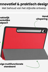 BASEY. BASEY. Samsung Galaxy Tab S10 FE Plus Hoesje Met Uitsparing S Pen Met Screenprotector - Rood