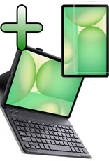 BASEY. BASEY. Samsung Galaxy Tab S10 FE Plus Toetsenbordhoes Met Screenprotector - Zwart