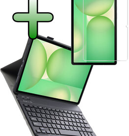 BASEY. BASEY. Samsung Galaxy Tab S10 FE Plus Toetsenbordhoes Met Screenprotector - Zwart
