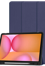 Nomfy Nomfy Samsung Galaxy Tab S10 FE Plus Hoesje Met Uitsparing S Pen - Donkerblauw