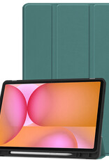 Nomfy Nomfy Samsung Galaxy Tab S10 FE Plus Hoesje Met Uitsparing S Pen - Donkergroen