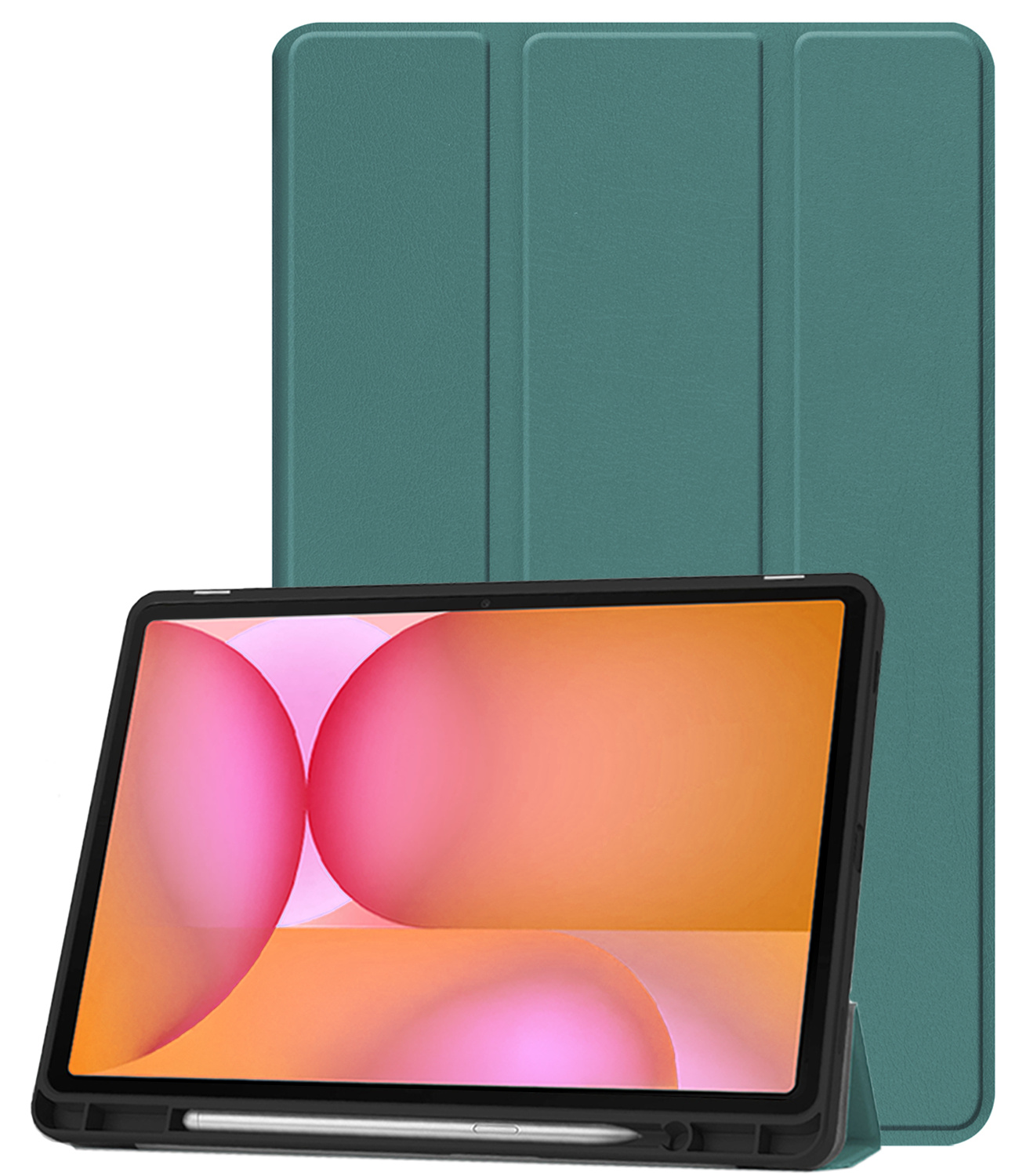 Nomfy Nomfy Samsung Galaxy Tab S10 FE Plus Hoesje Met Uitsparing S Pen - Donkergroen