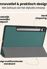 Nomfy Nomfy Samsung Galaxy Tab S10 FE Plus Hoesje Met Uitsparing S Pen - Donkergroen