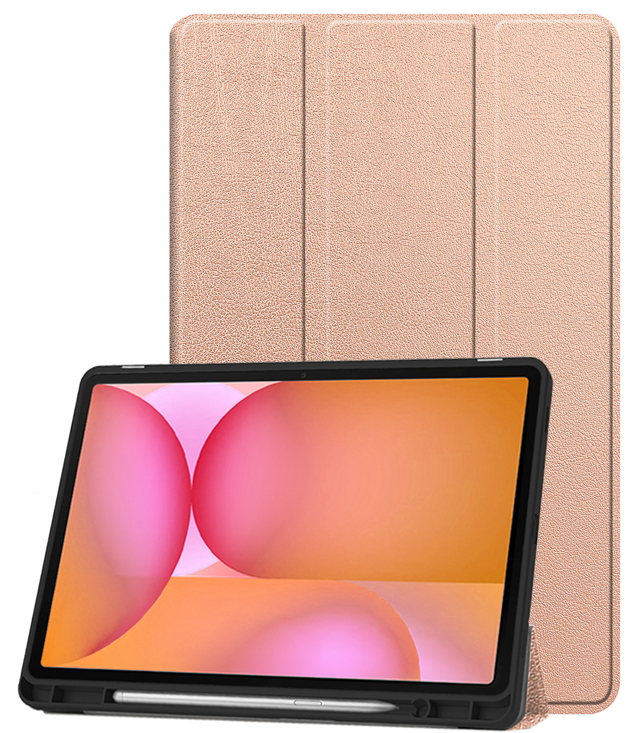 Nomfy Nomfy Samsung Galaxy Tab S10 FE Plus Hoesje Met Uitsparing S Pen - Rose Goud