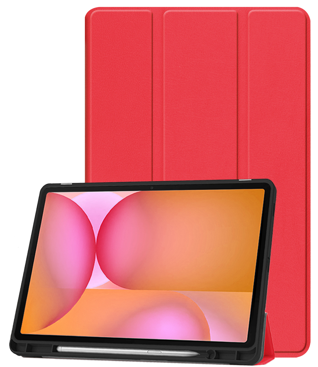Nomfy Nomfy Samsung Galaxy Tab S10 FE Plus Hoesje Met Uitsparing S Pen - Rood