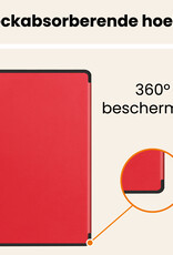 Nomfy Nomfy Samsung Galaxy Tab S10 FE Plus Hoesje Met Uitsparing S Pen Met Screenprotector - Rood