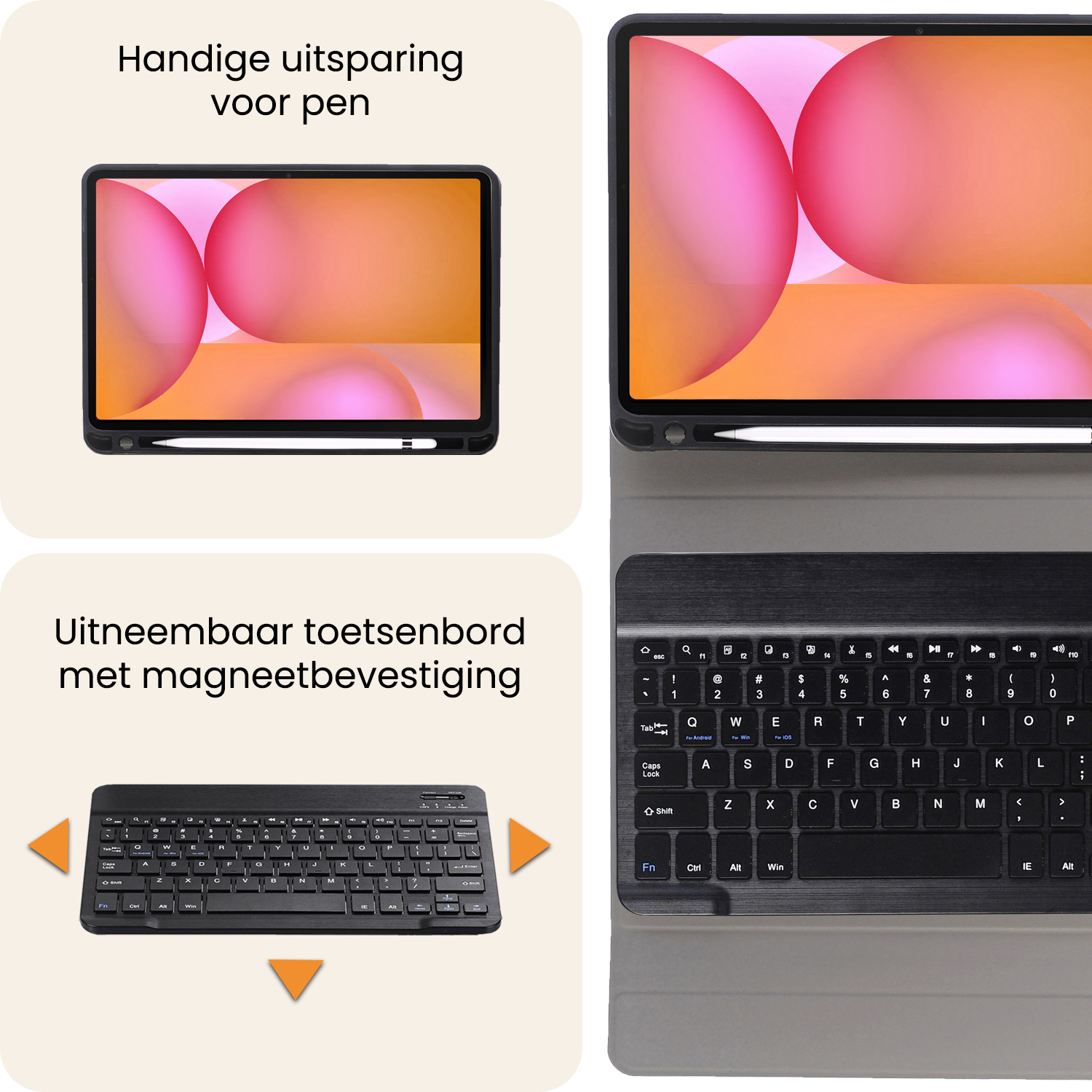 Nomfy Nomfy Samsung Galaxy Tab S10 FE Plus Toetsenbordhoes - Zwart