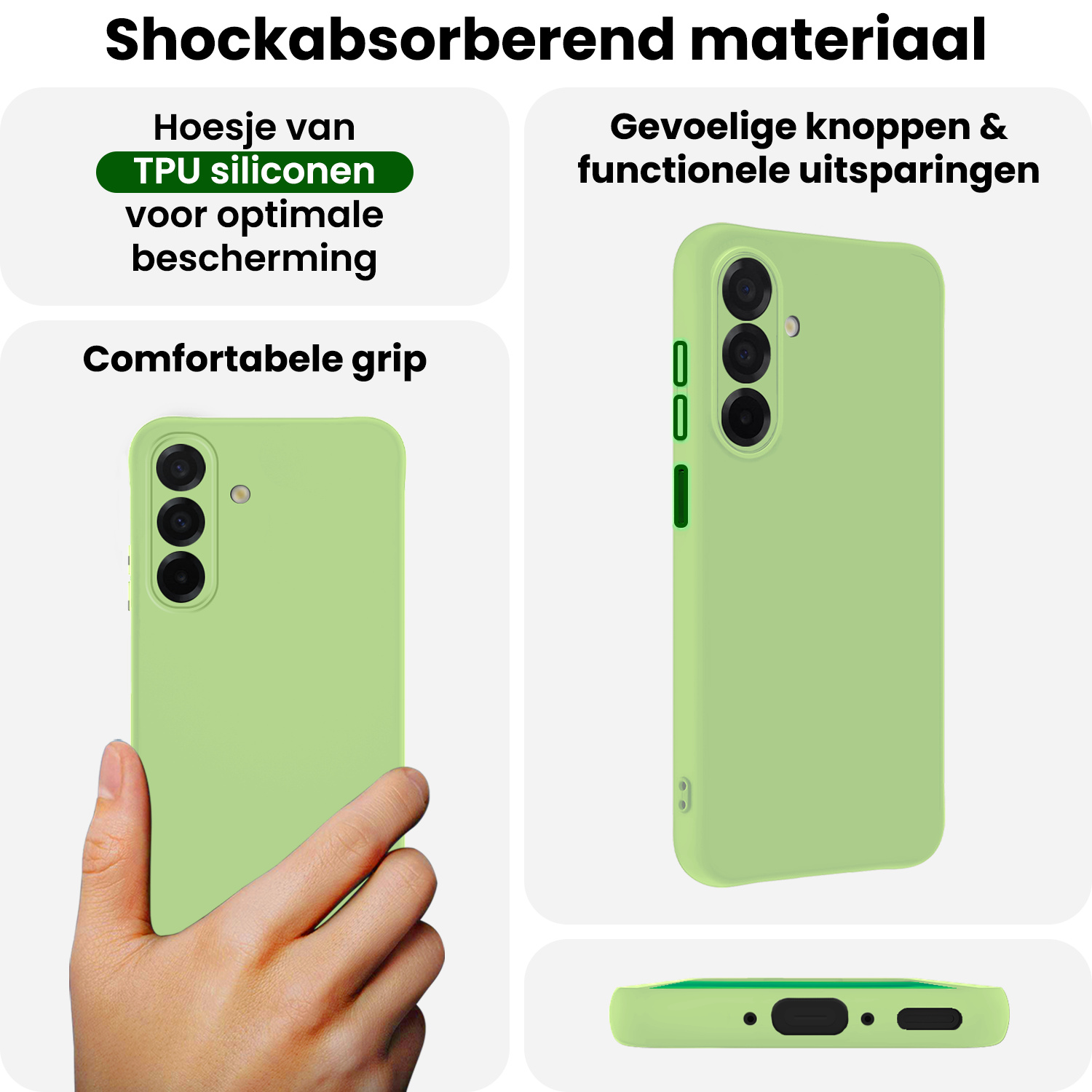 BASEY. BASEY. Samsung Galaxy A26 Hoesje Siliconen - Groen - 2 PACK