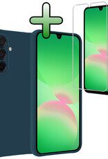 BASEY. BASEY. Samsung Galaxy A26 Hoesje Siliconen Met Screenprotector - Donkerblauw