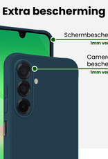 BASEY. BASEY. Samsung Galaxy A26 Hoesje Siliconen Met Screenprotector - Donkerblauw
