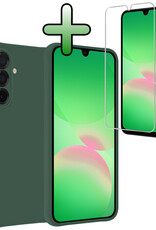 BASEY. BASEY. Samsung Galaxy A26 Hoesje Siliconen Met Screenprotector - Donkergroen