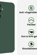 BASEY. BASEY. Samsung Galaxy A26 Hoesje Siliconen Met Screenprotector - Donkergroen