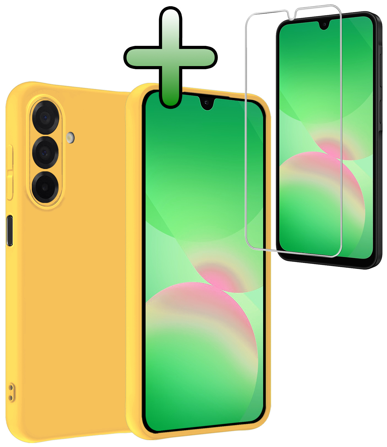 BASEY. BASEY. Samsung Galaxy A26 Hoesje Siliconen Met Screenprotector - Geel