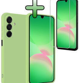 BASEY. BASEY. Samsung Galaxy A26 Hoesje Siliconen Met Screenprotector - Groen