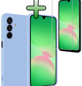 BASEY. BASEY. Samsung Galaxy A26 Hoesje Siliconen Met Screenprotector - Lichtblauw