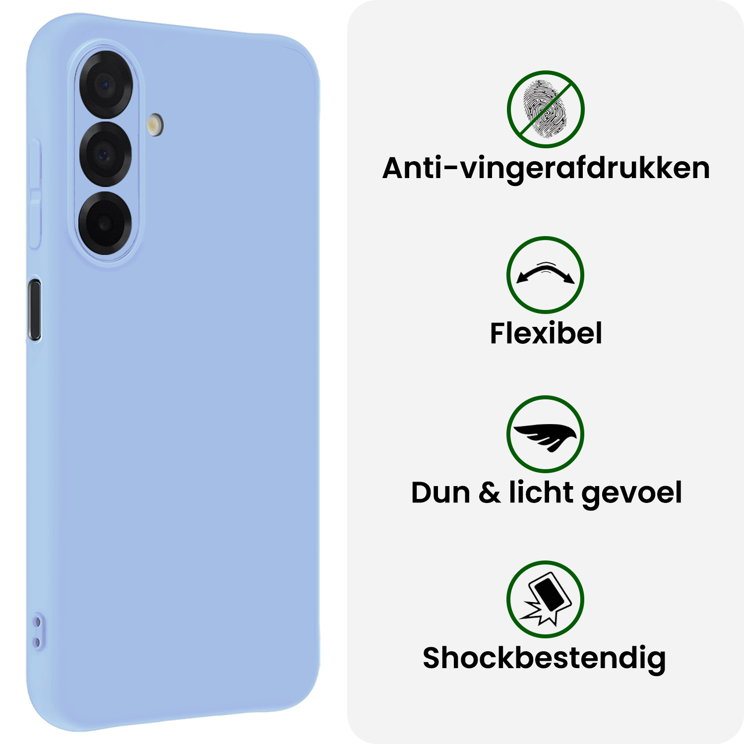 BASEY. BASEY. Samsung Galaxy A26 Hoesje Siliconen Met Screenprotector - Lichtblauw