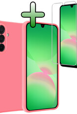 BASEY. BASEY. Samsung Galaxy A26 Hoesje Siliconen Met Screenprotector - Lichtroze