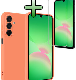 BASEY. BASEY. Samsung Galaxy A26 Hoesje Siliconen Met Screenprotector - Perzik