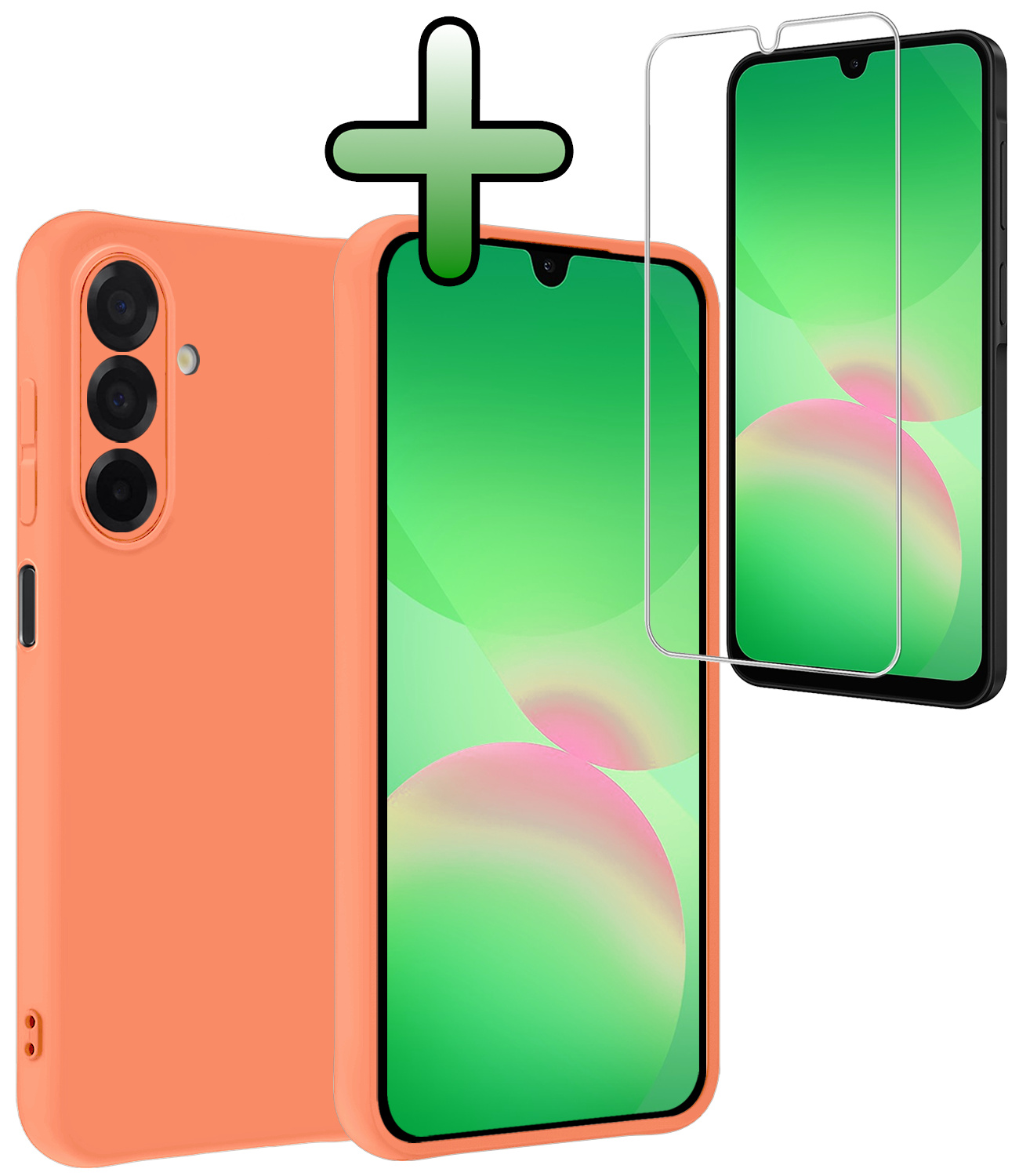 BASEY. BASEY. Samsung Galaxy A26 Hoesje Siliconen Met Screenprotector - Perzik