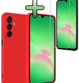 BASEY. BASEY. Samsung Galaxy A26 Hoesje Siliconen Met Screenprotector - Rood