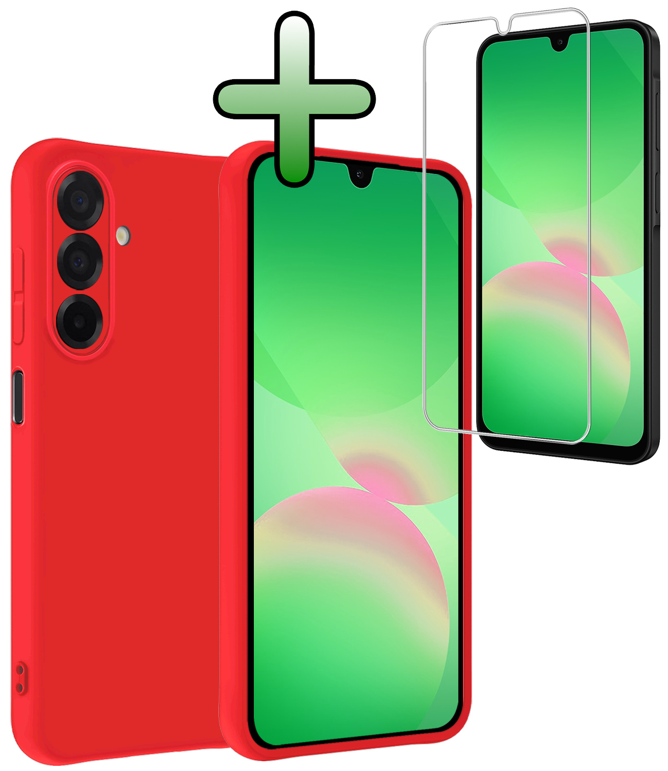 BASEY. BASEY. Samsung Galaxy A26 Hoesje Siliconen Met Screenprotector - Rood