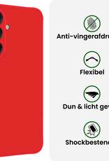 BASEY. BASEY. Samsung Galaxy A26 Hoesje Siliconen Met Screenprotector - Rood