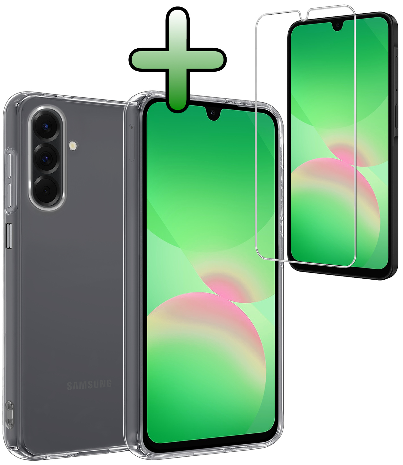 BASEY. BASEY. Samsung Galaxy A26 Hoesje Siliconen Met Screenprotector - Transparant