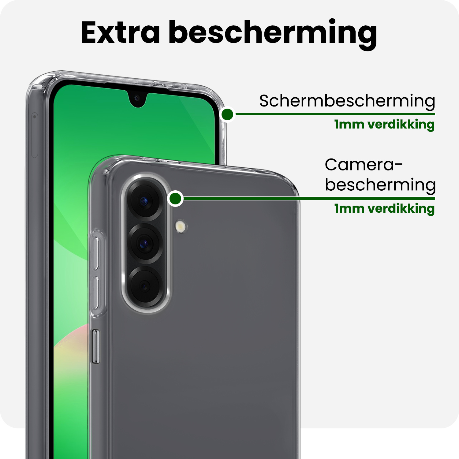 BASEY. BASEY. Samsung Galaxy A26 Hoesje Siliconen Met Screenprotector - Transparant