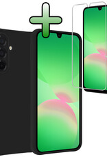 BASEY. BASEY. Samsung Galaxy A26 Hoesje Siliconen Met Screenprotector - Zwart