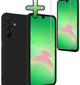 BASEY. BASEY. Samsung Galaxy A26 Hoesje Siliconen Met Screenprotector - Zwart