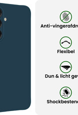 BASEY. BASEY. Samsung Galaxy A26 Hoesje Siliconen Met 2x Screenprotector - Donkerblauw