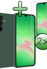 BASEY. BASEY. Samsung Galaxy A26 Hoesje Siliconen Met 2x Screenprotector - Donkergroen