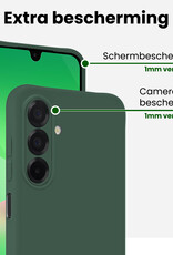 BASEY. BASEY. Samsung Galaxy A26 Hoesje Siliconen Met 2x Screenprotector - Donkergroen