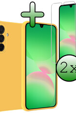 BASEY. BASEY. Samsung Galaxy A26 Hoesje Siliconen Met 2x Screenprotector - Geel
