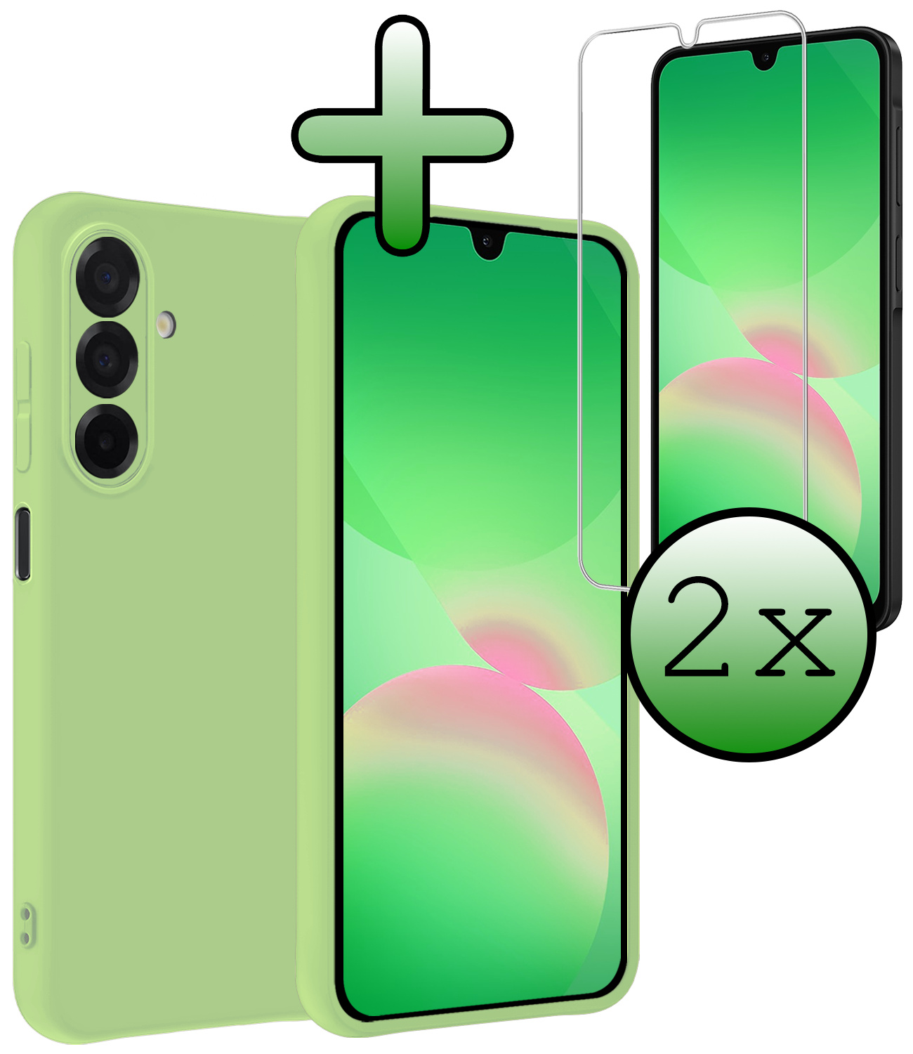 BASEY. BASEY. Samsung Galaxy A26 Hoesje Siliconen Met 2x Screenprotector - Groen