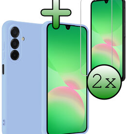 BASEY. BASEY. Samsung Galaxy A26 Hoesje Siliconen Met 2x Screenprotector - Lichtblauw