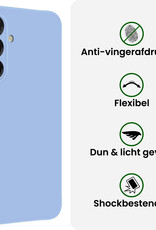BASEY. BASEY. Samsung Galaxy A26 Hoesje Siliconen Met 2x Screenprotector - Lichtblauw