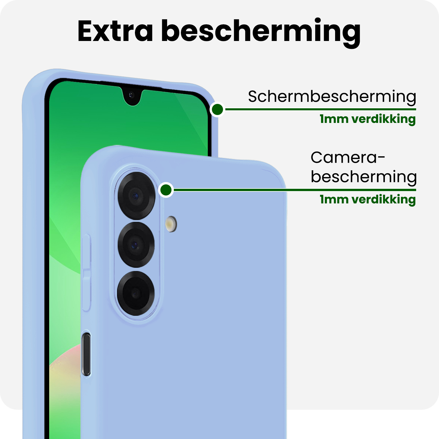 BASEY. BASEY. Samsung Galaxy A26 Hoesje Siliconen Met 2x Screenprotector - Lichtblauw