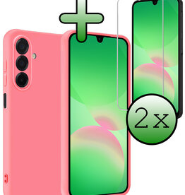 BASEY. BASEY. Samsung Galaxy A26 Hoesje Siliconen Met 2x Screenprotector - Lichtroze