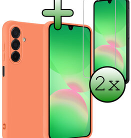 BASEY. BASEY. Samsung Galaxy A26 Hoesje Siliconen Met 2x Screenprotector - Perzik
