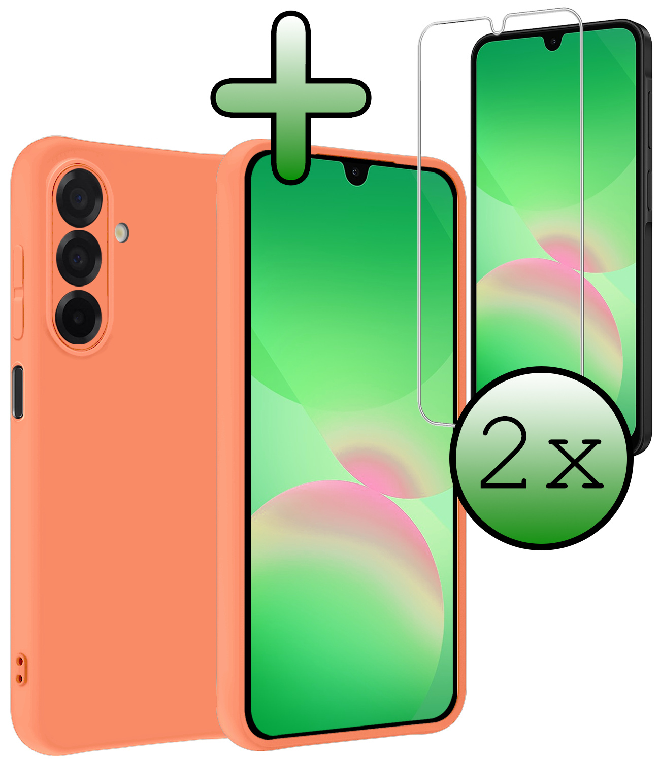 BASEY. BASEY. Samsung Galaxy A26 Hoesje Siliconen Met 2x Screenprotector - Perzik