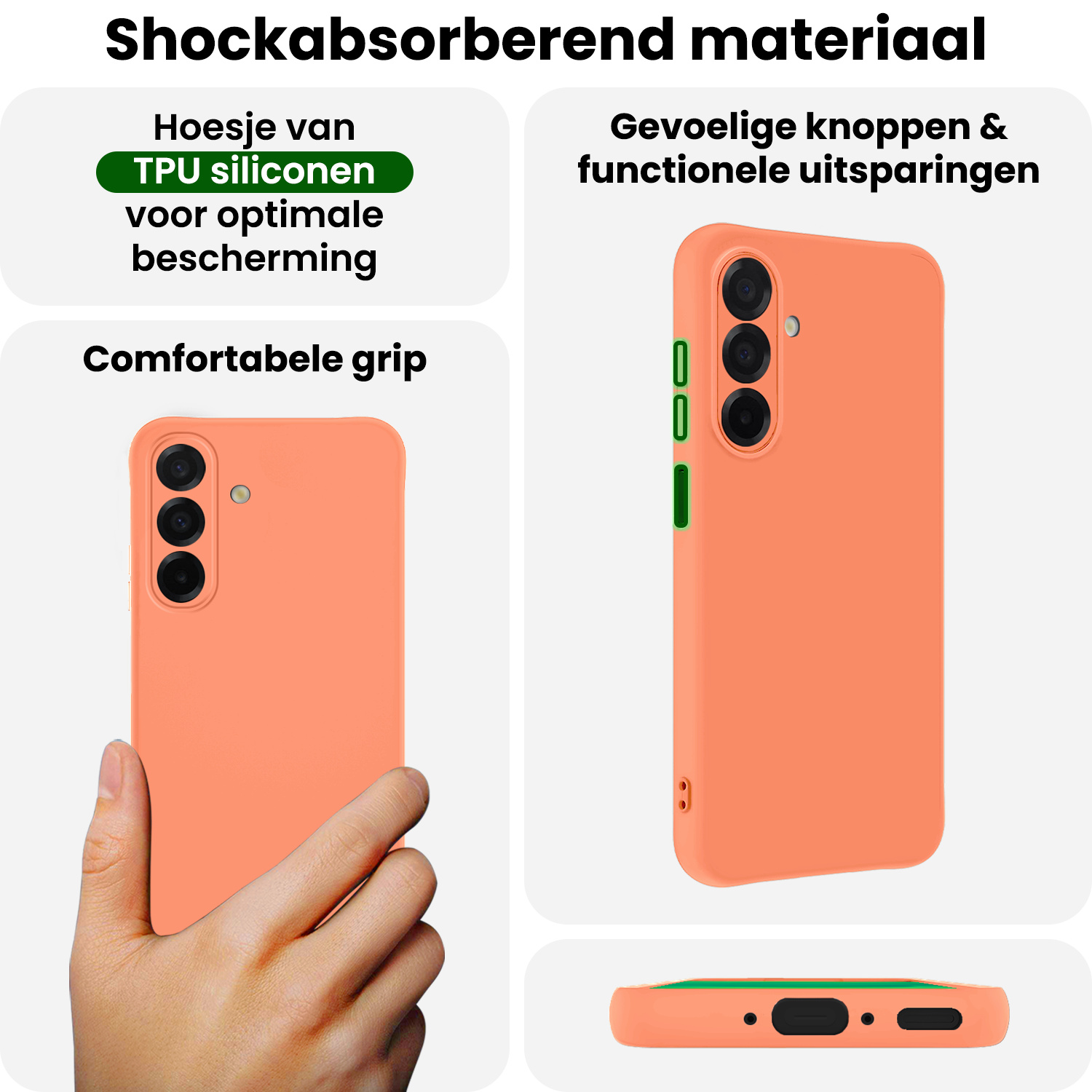 BASEY. BASEY. Samsung Galaxy A26 Hoesje Siliconen Met 2x Screenprotector - Perzik