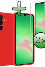 BASEY. BASEY. Samsung Galaxy A26 Hoesje Siliconen Met 2x Screenprotector - Rood
