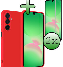 BASEY. BASEY. Samsung Galaxy A26 Hoesje Siliconen Met 2x Screenprotector - Rood