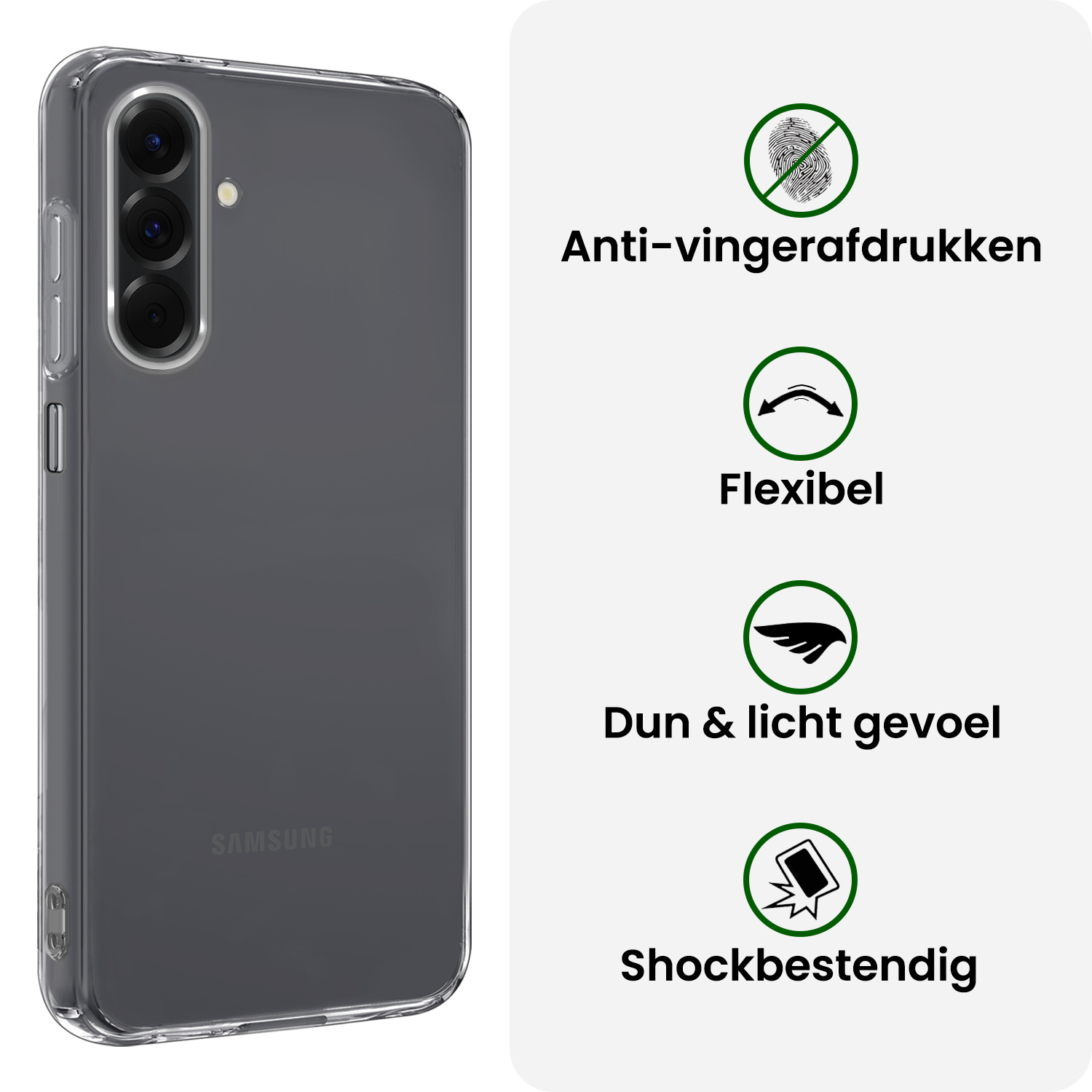 BASEY. BASEY. Samsung Galaxy A26 Hoesje Siliconen Met 2x Screenprotector - Transparant