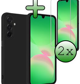 BASEY. BASEY. Samsung Galaxy A26 Hoesje Siliconen Met 2x Screenprotector - Zwart