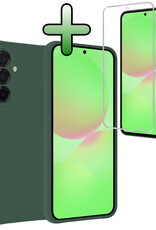 BASEY. BASEY. Samsung Galaxy A36 Hoesje Siliconen Met Screenprotector - Donkergroen