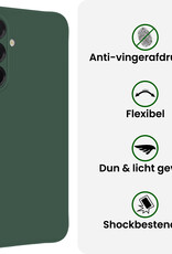 BASEY. BASEY. Samsung Galaxy A36 Hoesje Siliconen Met Screenprotector - Donkergroen