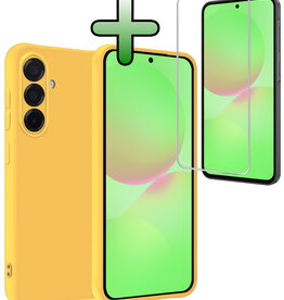 BASEY. BASEY. Samsung Galaxy A36 Hoesje Siliconen Met Screenprotector - Geel